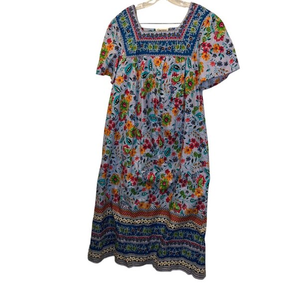 Expressions Dresses & Skirts - Expressions Catalogue as new blue French Provencal floral print mumu M India